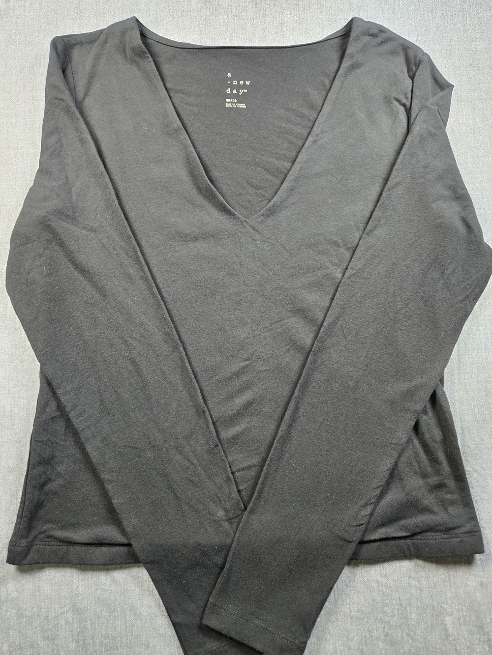 a new day Black V-Neck Long Sleeve Top